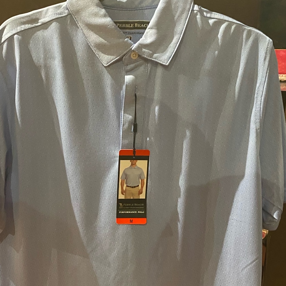 Pebble beach golf shirt blue with original tags
